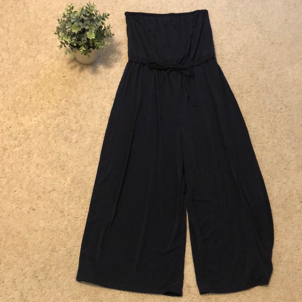 MAURICES Black Drawcord Waist Jumpsuit